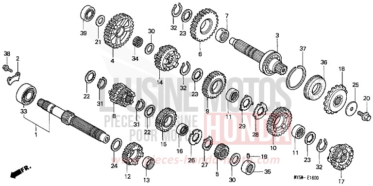 GETRIEBE von CB1300 Super Bold'or ABS PROCYON RED METALLIC (R203) von 1996